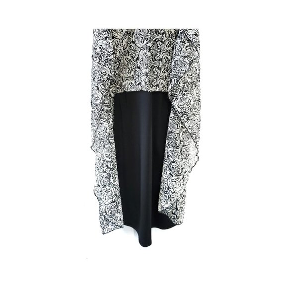 ECI New York Dress Spaghetti Strap Black White Pattern Sequin V Neck Size 10 - Picture 5 of 7